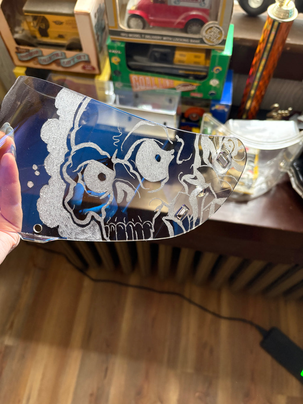 Engraved Helmet Visor