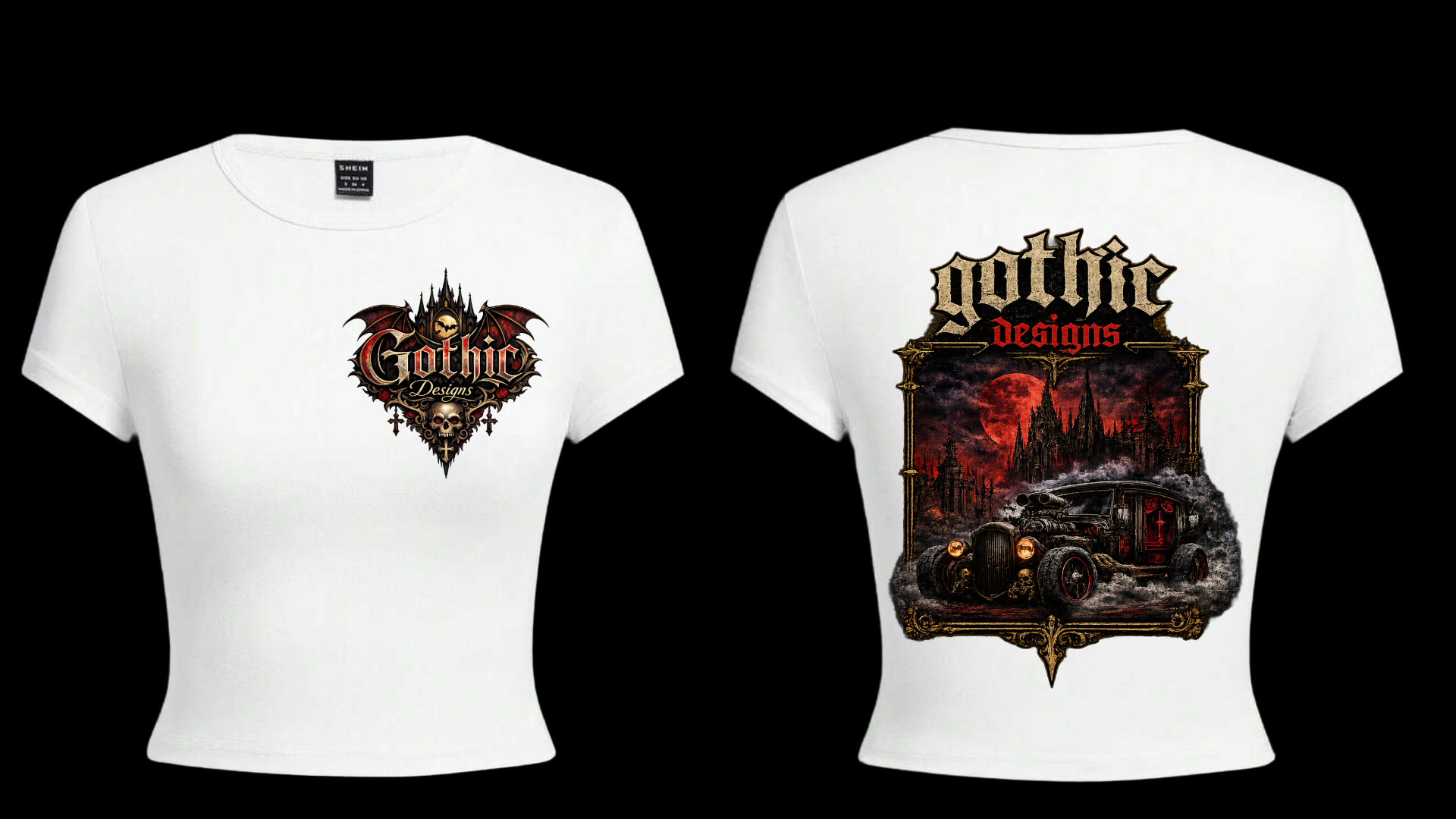 Gothic Designs Crop Top Shirts #1